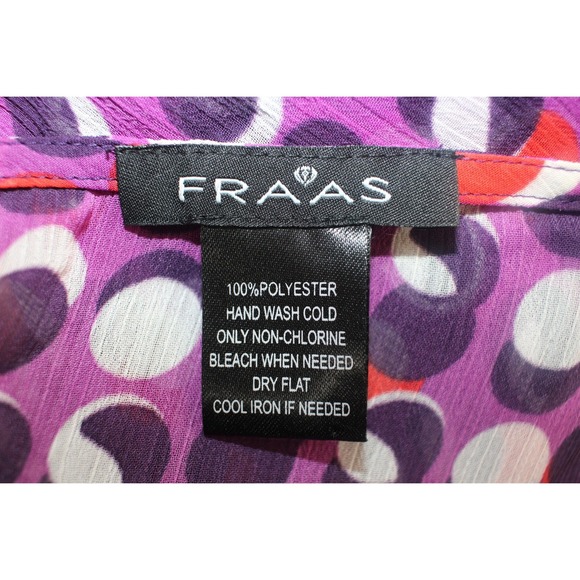 FRAAS Sheer Purple Abstract Dot V-Neck Batwing Sleeve Top - Picture 5 of 6